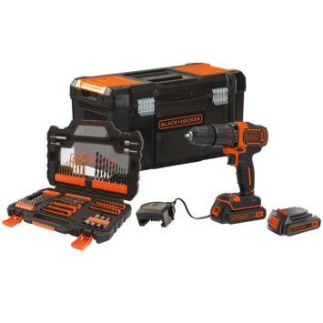 Black & Decker BLACK+DECKER Accuklopboormachine BDCHD18S2KA-QW 18V + 104 Delige Boren- En Bitset 3 Black & Decker BLACK+DECKER Accuklopboormachine BDCHD18S2KA-QW 18V + 104 Delige Boren- En Bitset