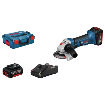 Bosch Blauw GWS 18-125 V-LI Accu Haakse Slijper Met 18V 4.0AH LI-ION + Lader Gal 18 V-40 3 Bosch Blauw GWS 18-125 V-LI Accu Haakse Slijper Met 18V 4.0AH LI-ION + Lader Gal 18 V-40