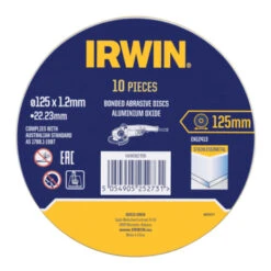 Irwin Pro Doorslijpschijven Ø125 Mm. Dikte 1.2 Mm. Voor Metaal. 10 Stuks In Blik. -Kwaliteit Gereedschapswinkel 123 743