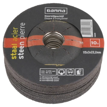 GAMMA Doorslijpschijf 115mm Steen / Staal 10-dlg 3 GAMMA Doorslijpschijf 115mm Steen / Staal 10-dlg
