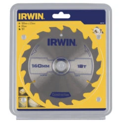 Irwin Cirkelzaagblad Ø160 Mm Met Asgat 20mm, Vertanding 18T -Kwaliteit Gereedschapswinkel 123 819