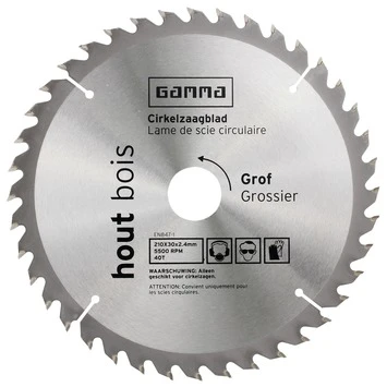 GAMMA Zaagblad Hout 210x30/16 Mm 40 Tanden 3 GAMMA Zaagblad Hout 210x30/16 Mm 40 Tanden